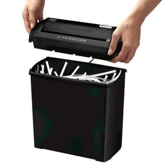 Fellowes P-25S Destructora de papel con corte en tiras, 11L, Negro/Gris
